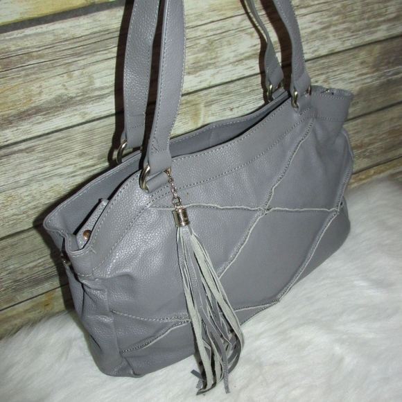 Nyla Noor by Erica Anenberg Soho Gray Leather Tote - Picture 2 of 8